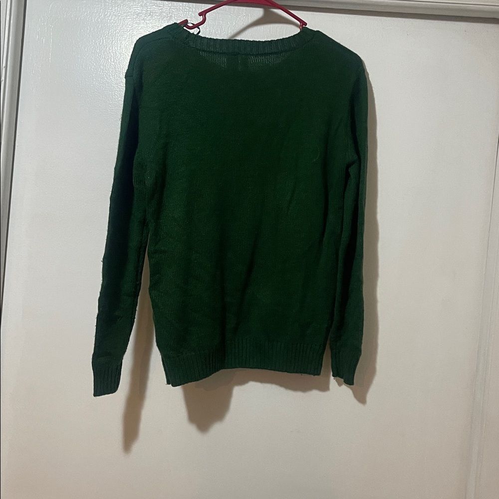 Green Fleece Navidad Christmas sheep sweater Sweater size extra small - Picture 5 of 6